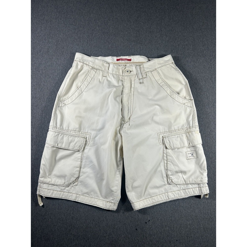 Vintage UNIONBAY Men's White‎ Cotton Cargo ShortsSize 34
